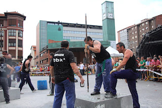 campeonato de barreradores en las fiestas de Barakaldo