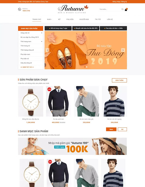 Template blogspot bán hàng thời trang phụ kiện