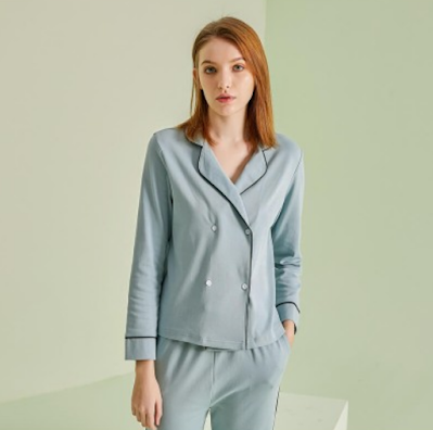 Women's Cotton Sleepwear For Spring Long Sleeve High Quality Pajama Set
