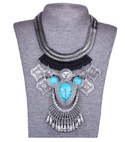 bohemian necklace under $10, bohemian statement necklace
