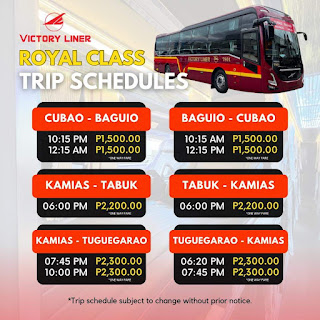 Victory Liner Royal Class Bus Daily Trip Schedule
