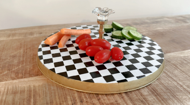 designer inspired cheese tray with vegetables top