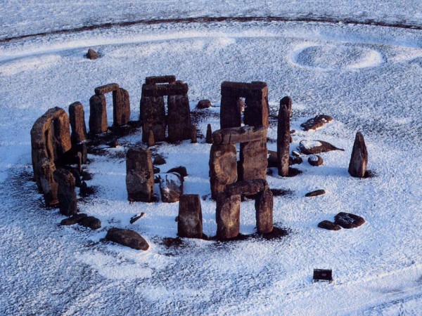 Winter Scene Stonehenge in Snow 