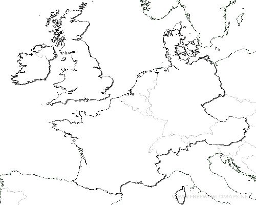 Blank Map Western Europe