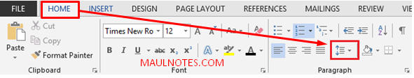 Cara Mengatur Line Spacing/Jarak Spasi Antara Baris - maulnotes.com