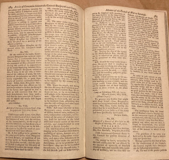 The Articles of Convention as published in London in the December 1777 edition of "Gentlemen's' Magazine"