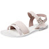 6 Yoins White Peep Toe Leather Look Ankle Strap Flat Sandals