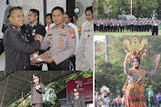 Tari Kreasi 3 Budaya Pada Upacara Hari  Bhayangkara Ke 77,  Tegaskan Sinergitas TNI Polri di Kota Parepare