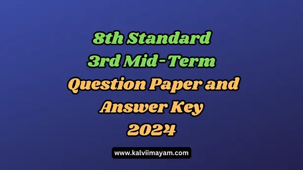 8th Third Midterm 2024 Question Paper with Answer Key
