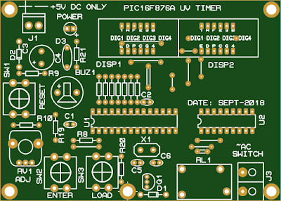 A PCB UV Expose Timer Using PIC16F876A With MPLABX XC8