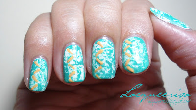 NOTD - Jumping Dashes on Saran Wrap