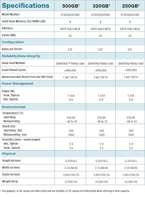 Seagate Momentus® XT Solid State Hybrid Drives Review specifications