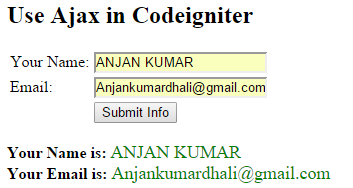 use ajax in codeigniter