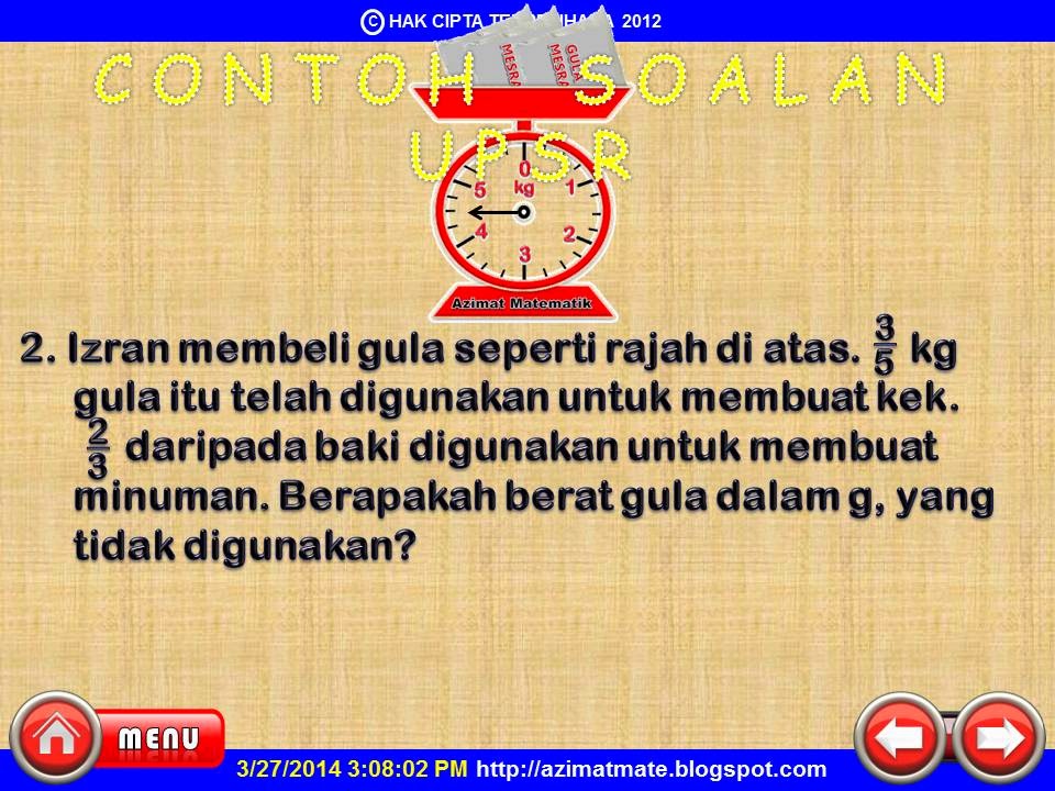 Contoh Soalan Bijak Matematik - Soalan g