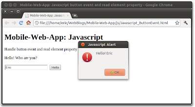 Button event listener, with reading property of HTML element.