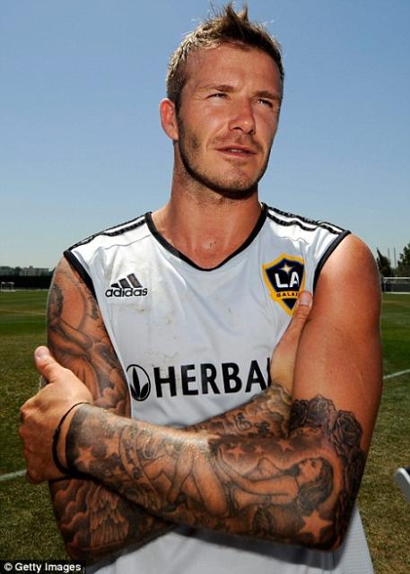 Beckham now has at least 19 tattoos all over his body including pieces on