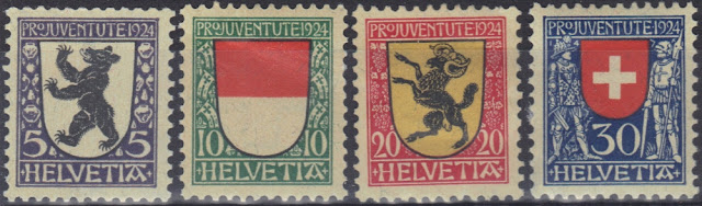 Switzerland - Pro Juventute - 1924 - Coats of arms