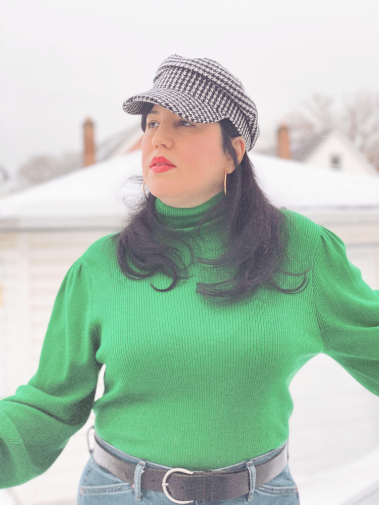 A Vintage Nerd, Vintage Blog, Retro Fashion Blog, Retro Lifestyle Blog, JCrew Green Sweater, Forever 21 Cap, Navigating through seasonal changes