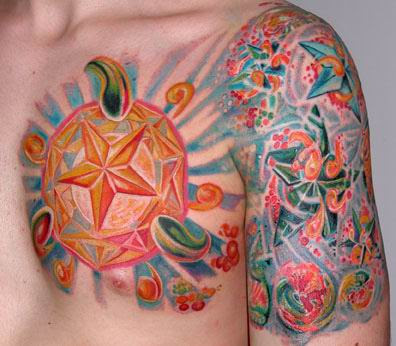 tattoos designs stars. Star Tattoo Design on Male