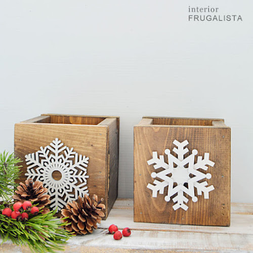 Rustic Wood Centerpiece Boxes Repurposed For Christmas