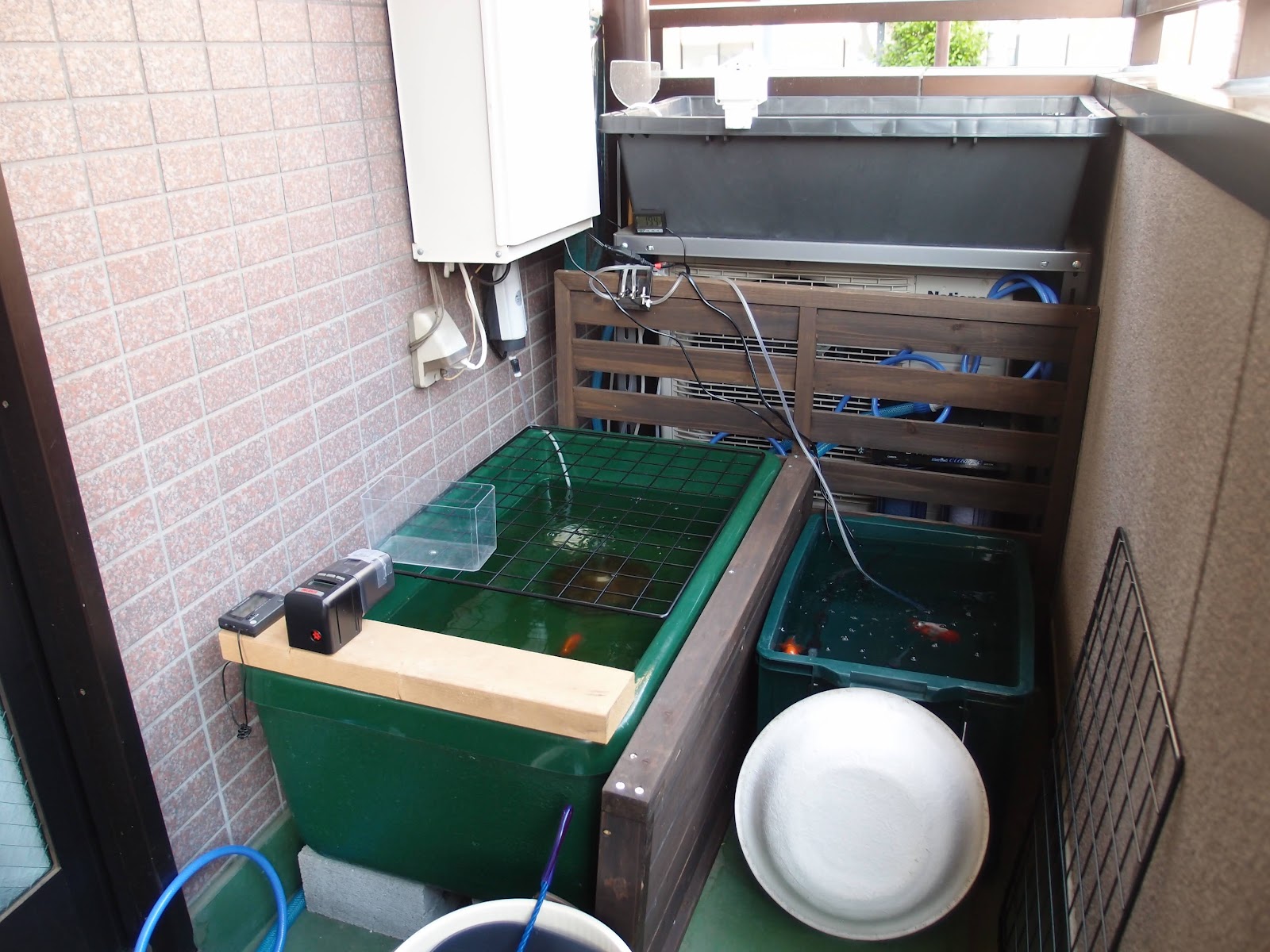 ベランダらんちゅう プラ船用アングルを自作してみました