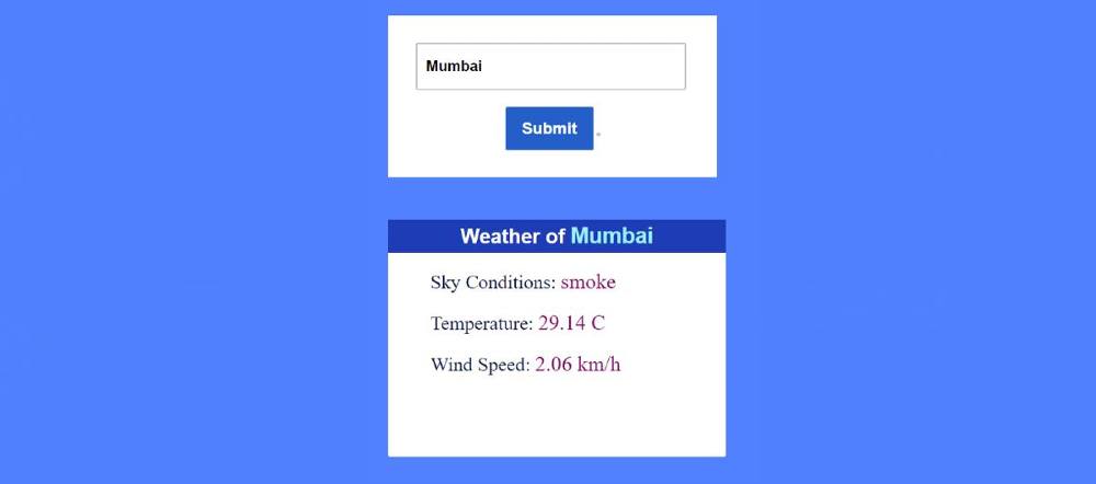 Activate Simple Weather App using JavaScript