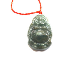 Liontin Batu Permata Giok Jadeite Jade Type A JDT032 Carving Maitreya Origin Burma