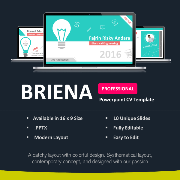 Briena - Powerpoint Resume Template - ResumePixel