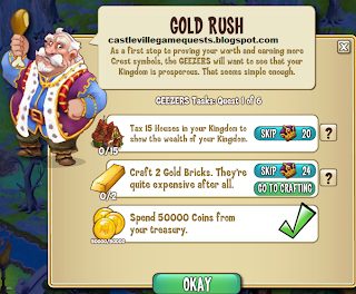 Castleville Game Duke Geezers Tasks Gold Rush Quests Guide