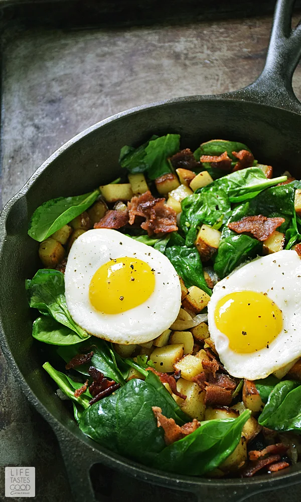 Whether you call them home fries, hash browns, or Skillet Breakfast Potatoes, crispy potatoes are an essential side dish in a hearty country-style breakfast. #LTGrecipes #SundaySupper