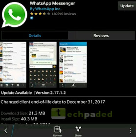 Whatsapp Extends Service Continuity Till Dec 2017 on S40, BBOS and Blackberry 10 Phones