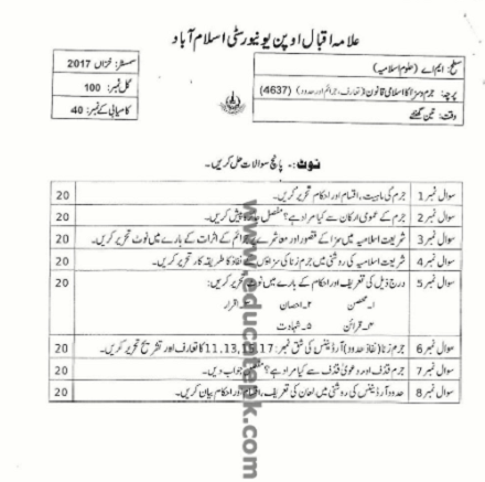 AIOU-MA-Islamic-Studies-code-4637-Past-Papers-pdf