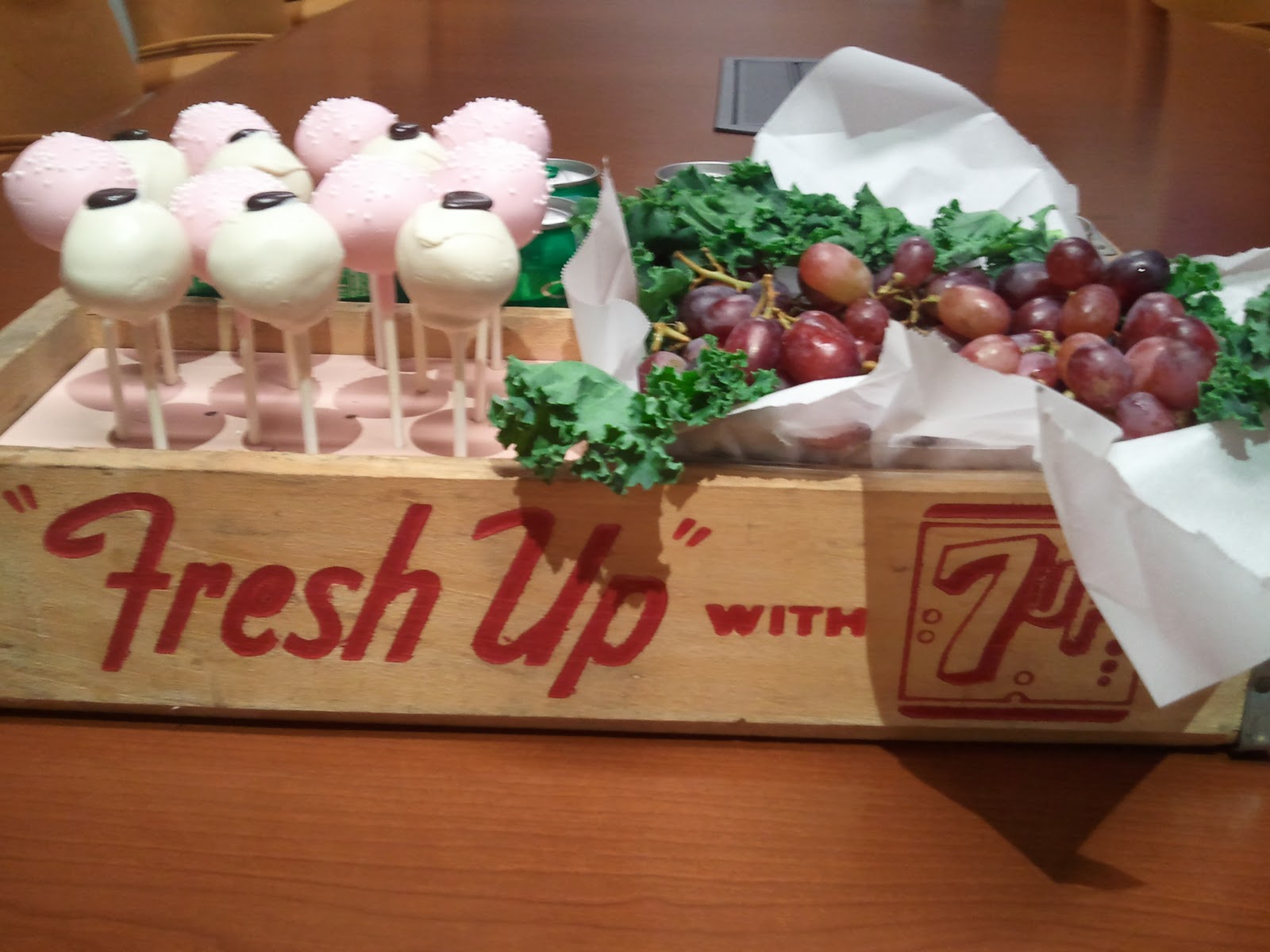 stand up showers Custom cake pop stand made from a 1960s 7-Up soda box. Thanks Dad 