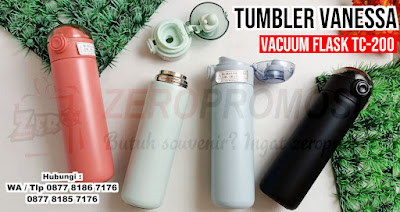 Souvenir Vacuum Flask vanessa, Jual TUMBLER TERMOS VACUUM FLASK VANESSA, Vanessa Vacuum Termos Tumbler, Termos Vanessa TC-200 souvenir custom logo