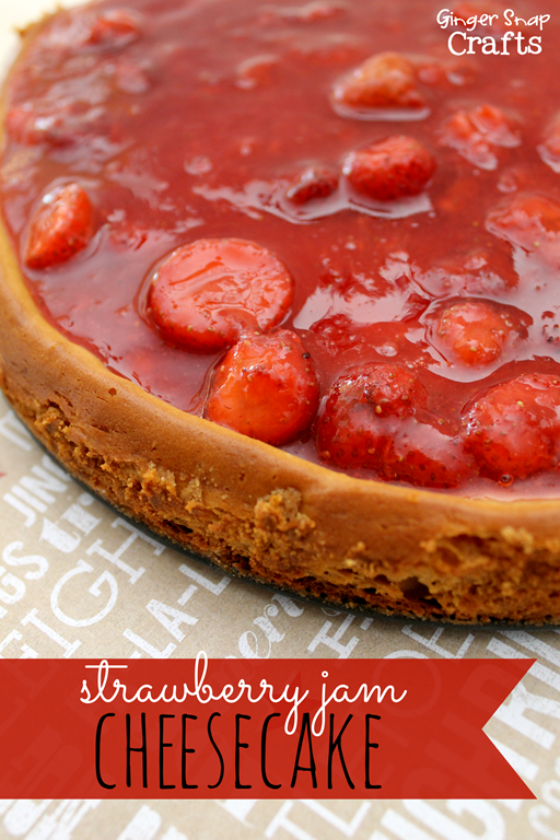 Strawberry Jam Cheesecake at GingerSnapCrafts.com #perfectpie #shop