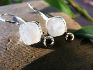 moonstone sterling silver dangle earrings