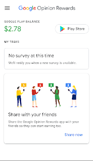 google opinion reward application, no survey in google opinion reward