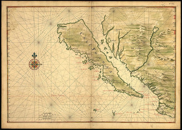 Mapa de Baja California como isla