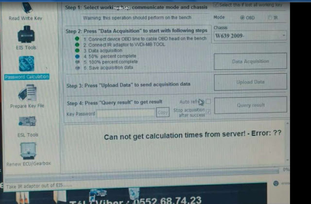 VVDI MB Cannot Get Calculation Times from Server