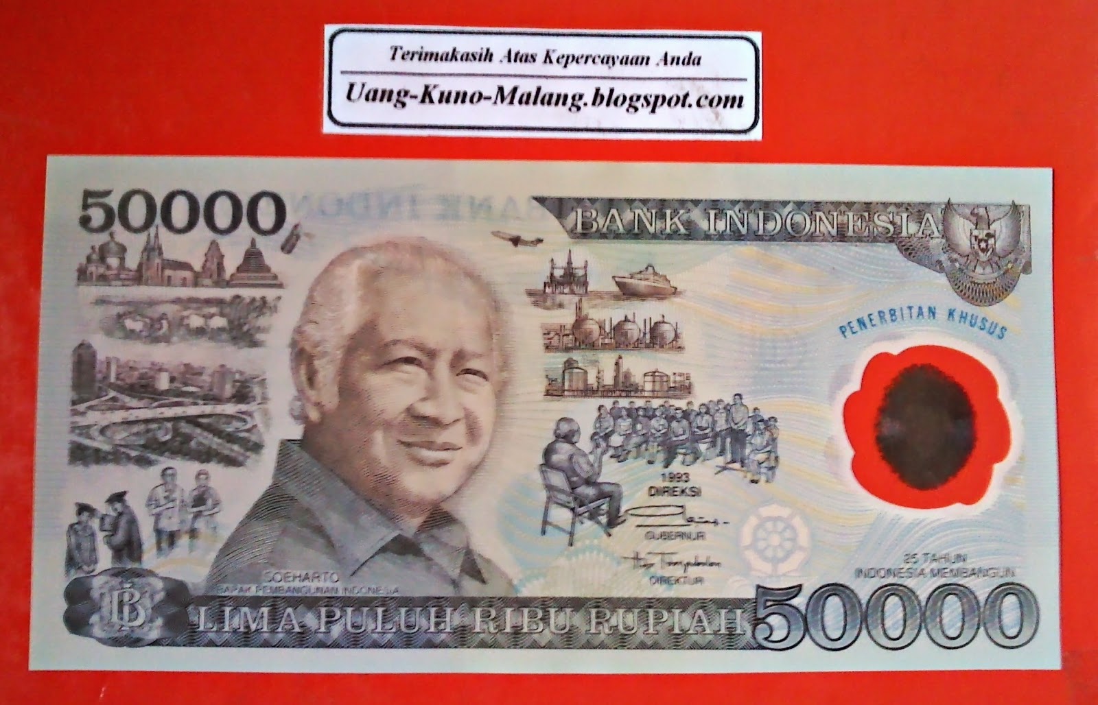 Uang Kuno 50.000 Soeharto thn 1993 (Polymer) - Uang Kuno 