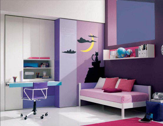 purple girl bedroom designs