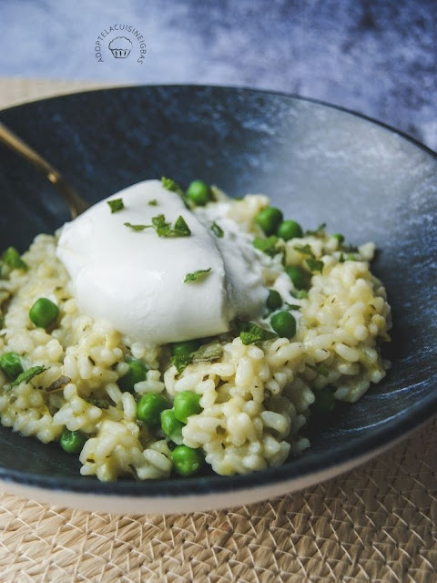 Risotto courgette petits-pois menthe burrata - Recette facile - IG bas - Adopte la cuisine IG bas