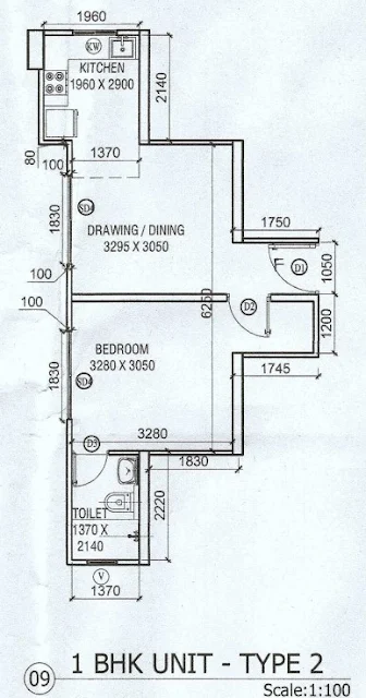 gls avenue 81 phase 2 type 2 1bhk floor plan