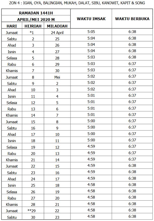 jadual waktu solat kuching