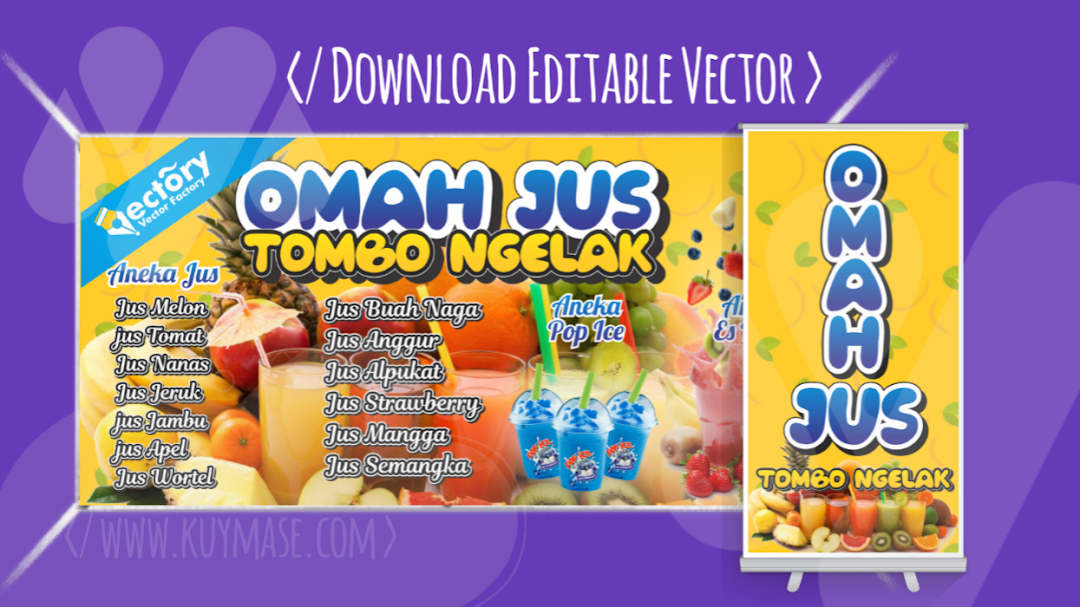Download Desain Banner Kedai Jus Vector