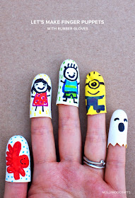 rubber glove finger puppets