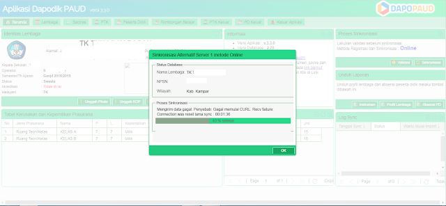 Solusi Gagal Mengirim Data Registrasi di 40% Dapodik PAUD 2019