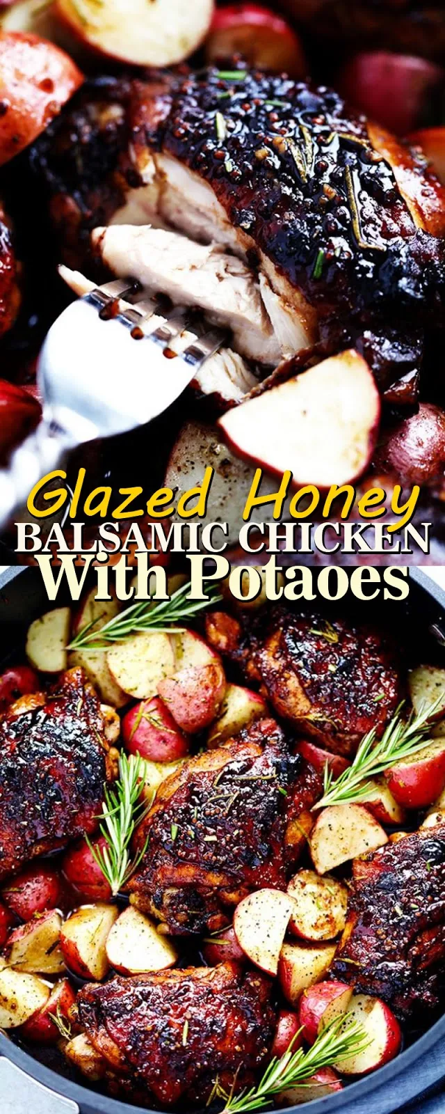 GLAZED HONEY BALSAMIC CHICKEN WITH POTATOES