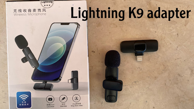 Bluetooth lavalier microphone + Lightning K9 adapter