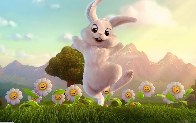 Funny Rabbit Cartoon Wallpaper